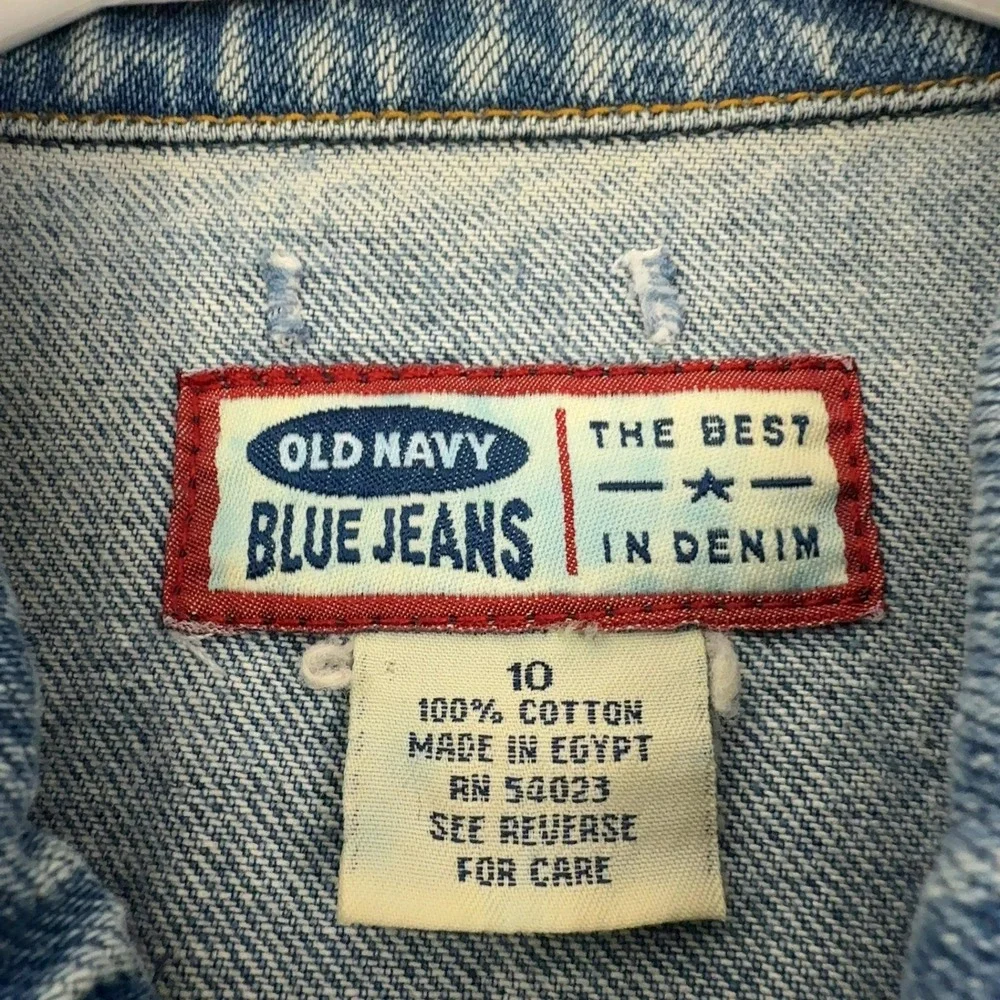 Vintage Old Navy Denim Jacket Kids 10 Blue Cotton Trucker 90s Streetwear